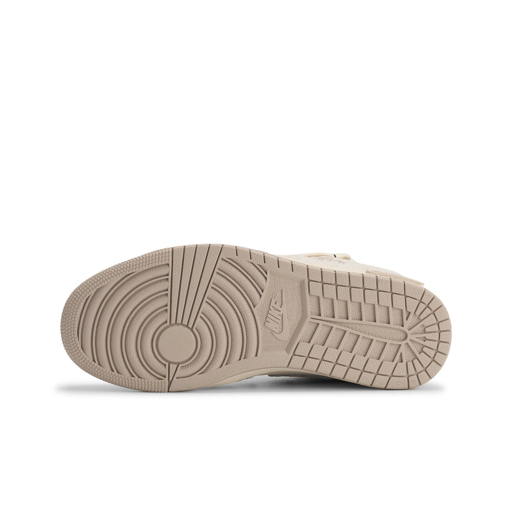 [Custom Midnight Snowfall] Air Jordan 1 Mid Top Skateboarding Men‘s Shoes Brown