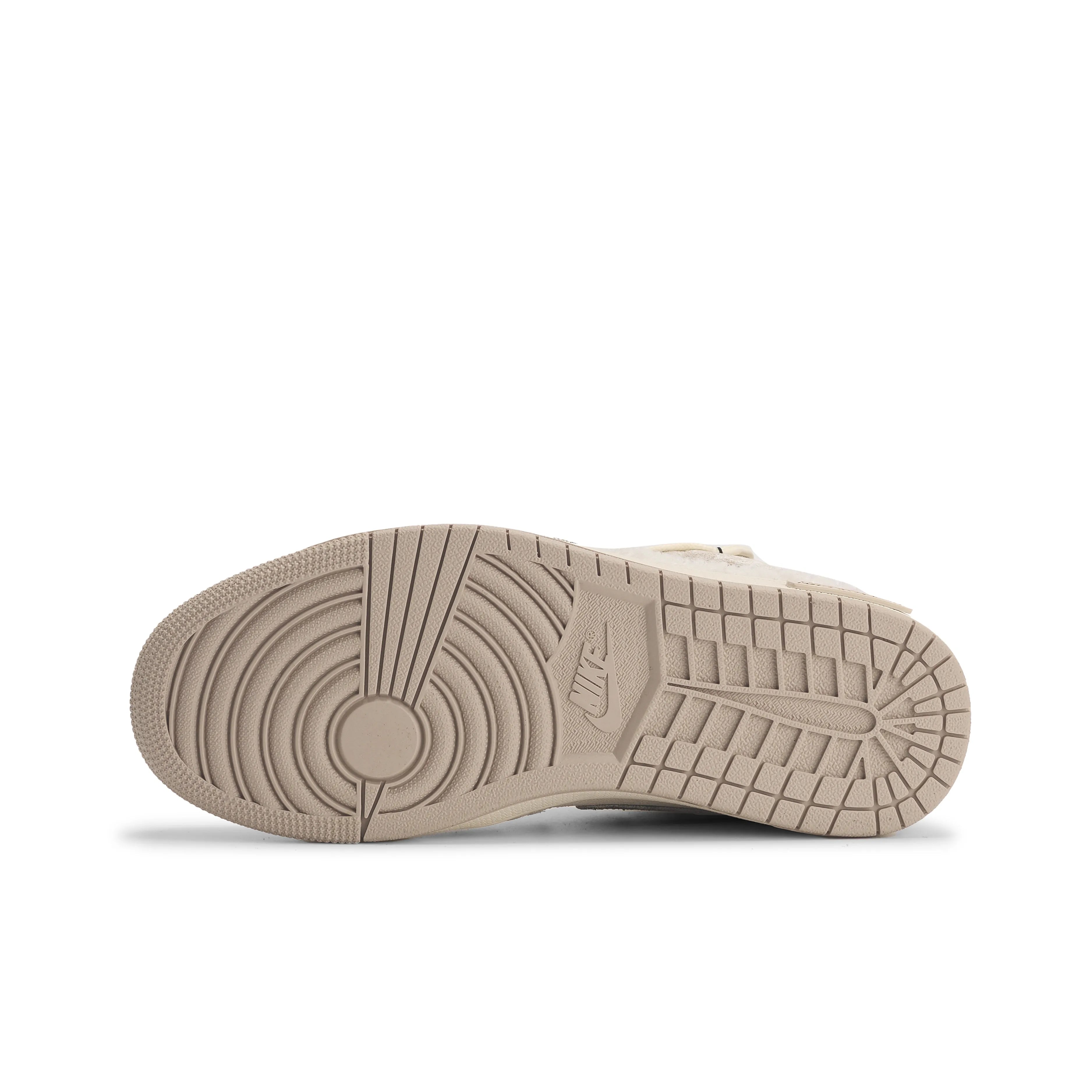 [Custom Midnight Snowfall] Air Jordan 1 Mid Top Skateboarding Men‘s Shoes Brown