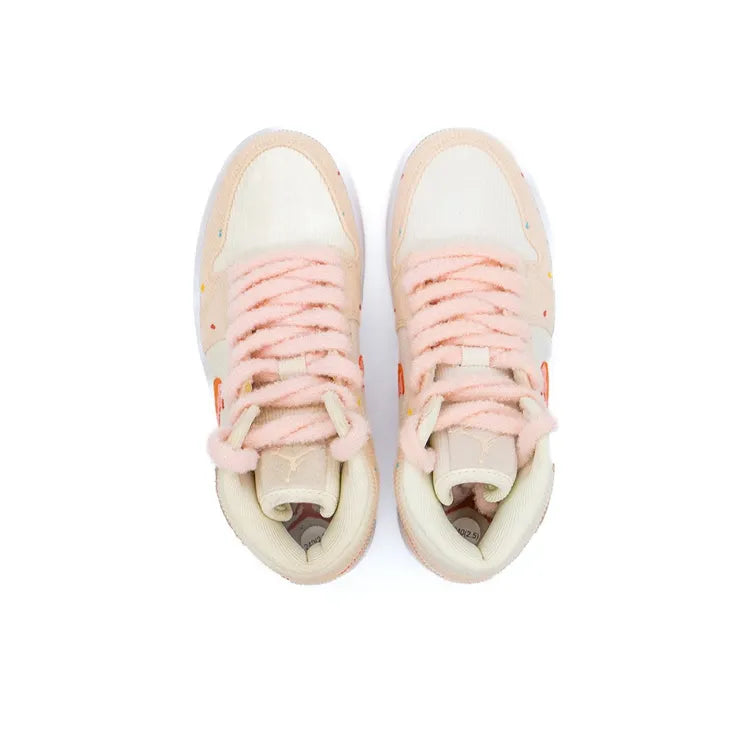 [Custom Doughnut] Jordan Air Jordan 1 Low Top Unisex Skateboarding Shoes Pink