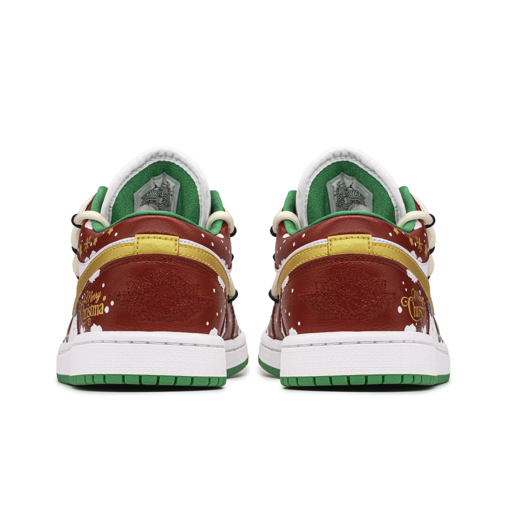[Custom Christmas Snow Night] Air Jordan 1 Skateboarding Shoes Unisex Low-top