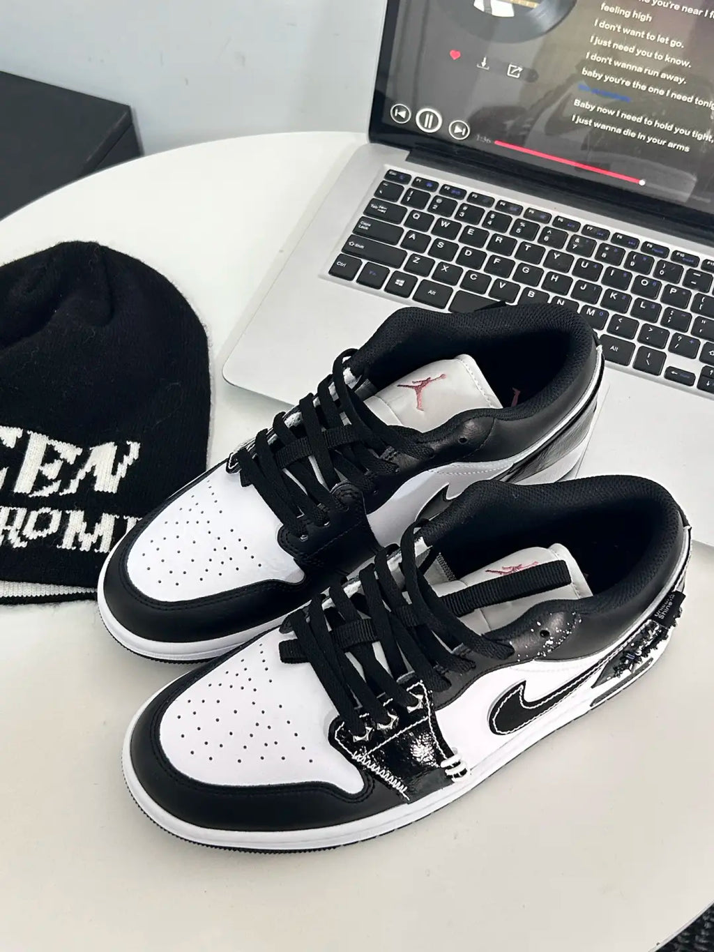 [Custom Sparkling Starlight] Jordan Air Jordan 1 Low Top Unisex Skateboarding Shoes
