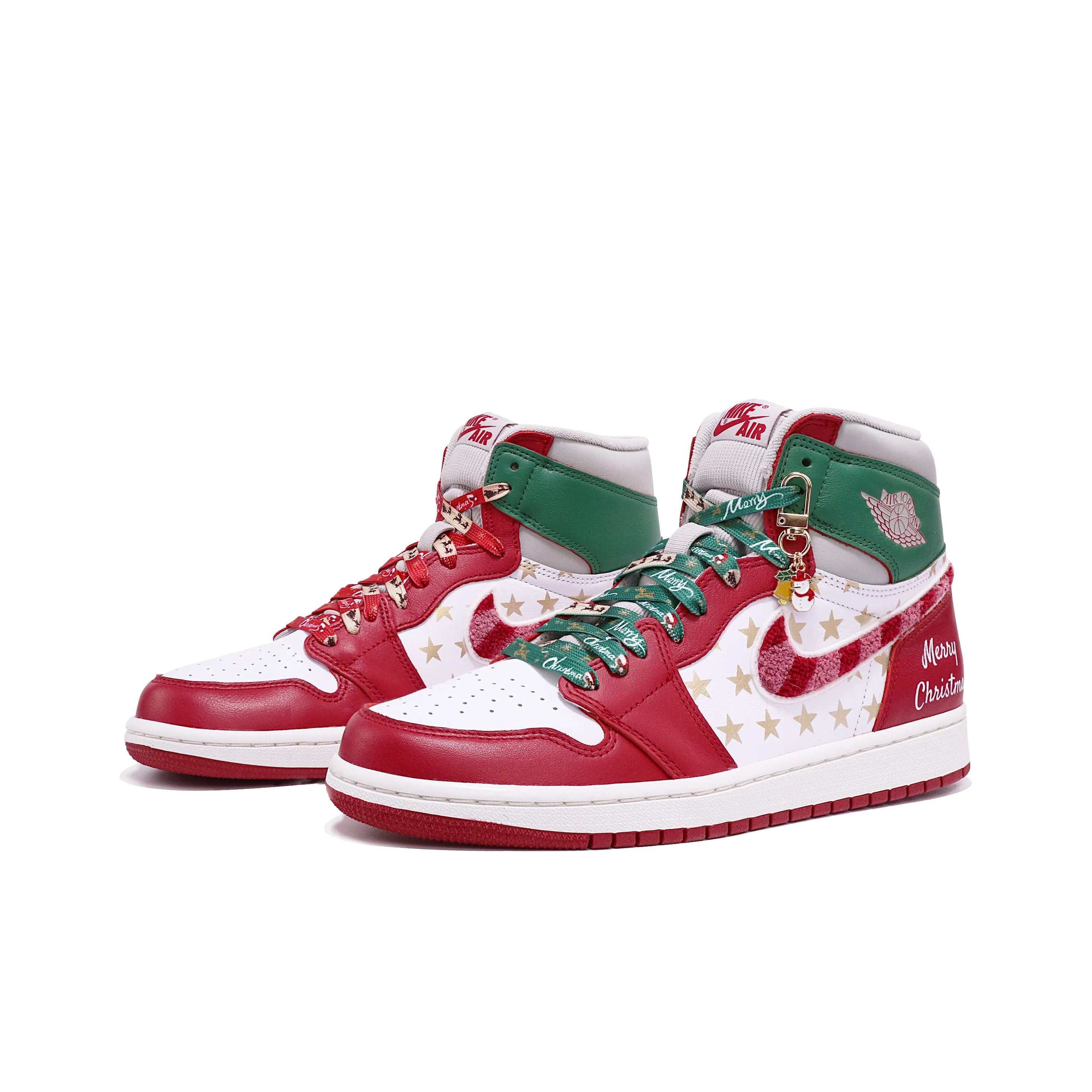 [Custom Christmas Star] Air Jordan 1 High Top Unisex Skateboarding Shoes