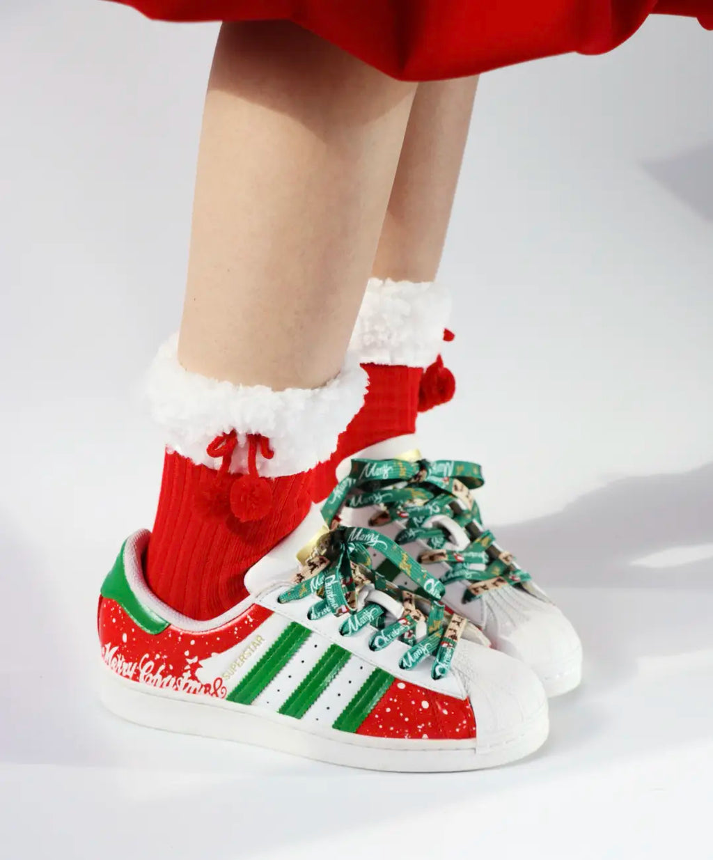 [Custom Jingle Bells] originals SUPERSTAR Low Top Unisex Skate Shoes Christmas Collection