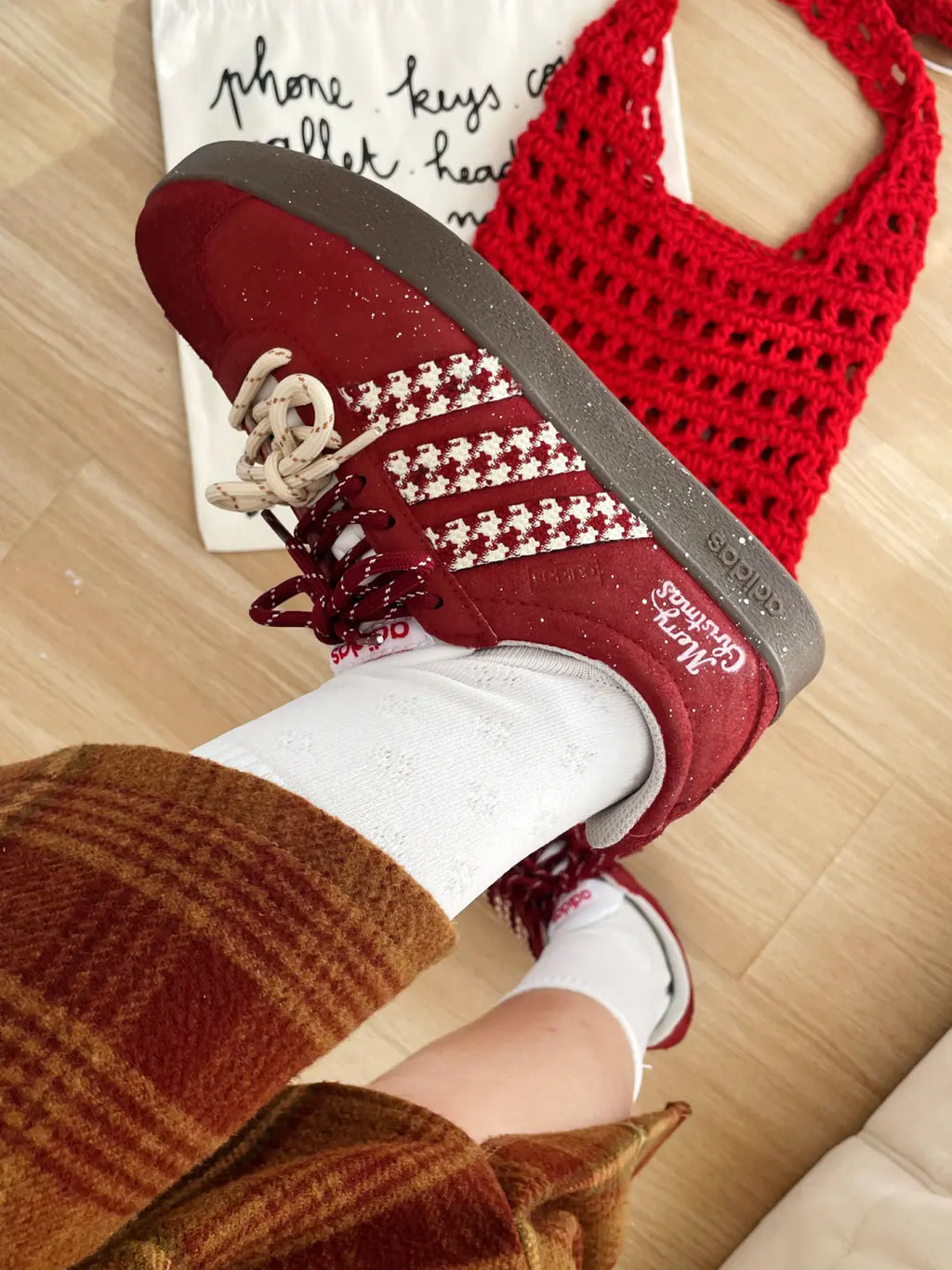 [Custom Houndstooth] VL COURT 2.0 Low Top Skate Shoes Unisex Christmas Collection