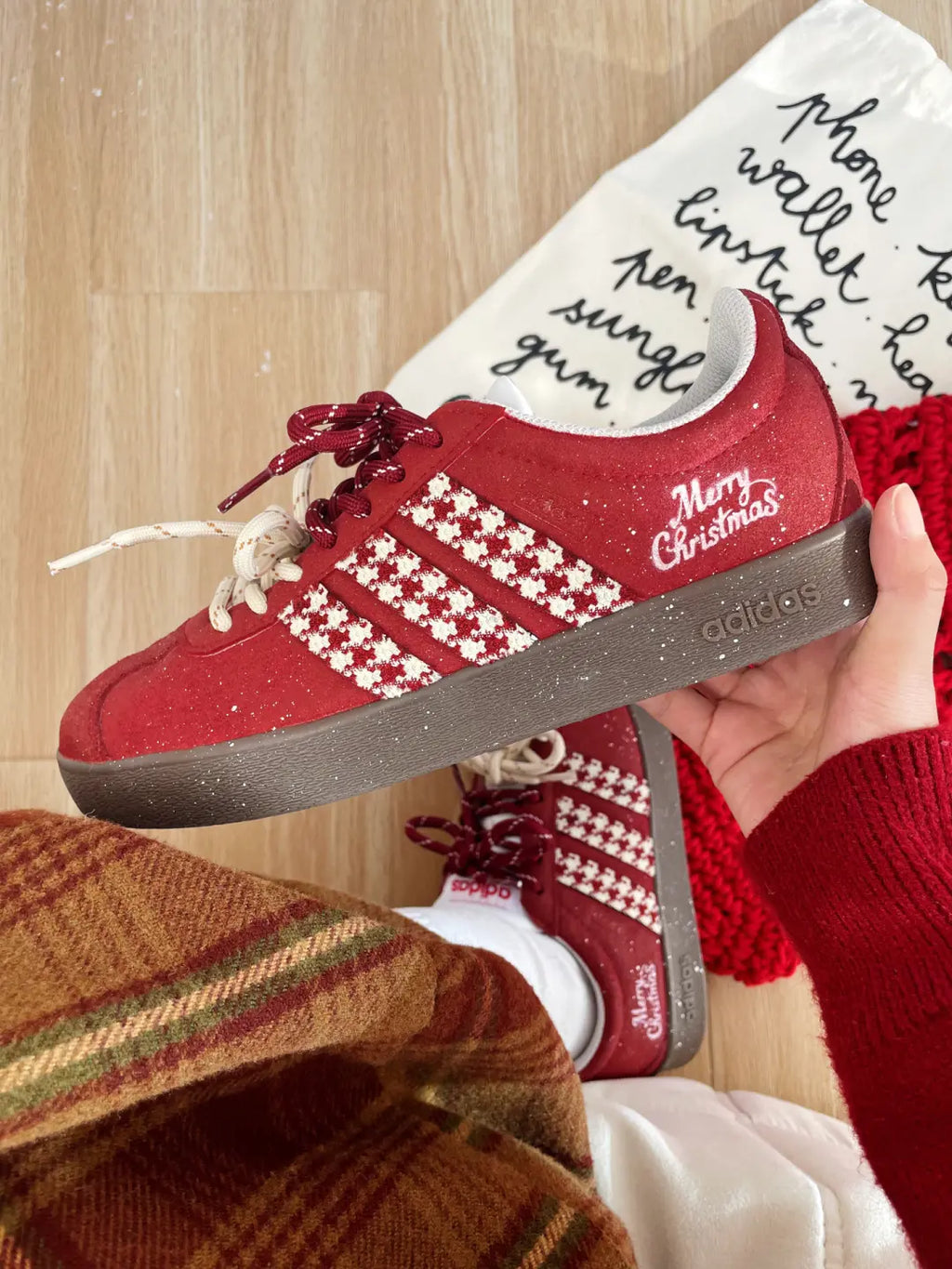 [Custom Houndstooth] VL COURT 2.0 Low Top Skate Shoes Unisex Christmas Collection