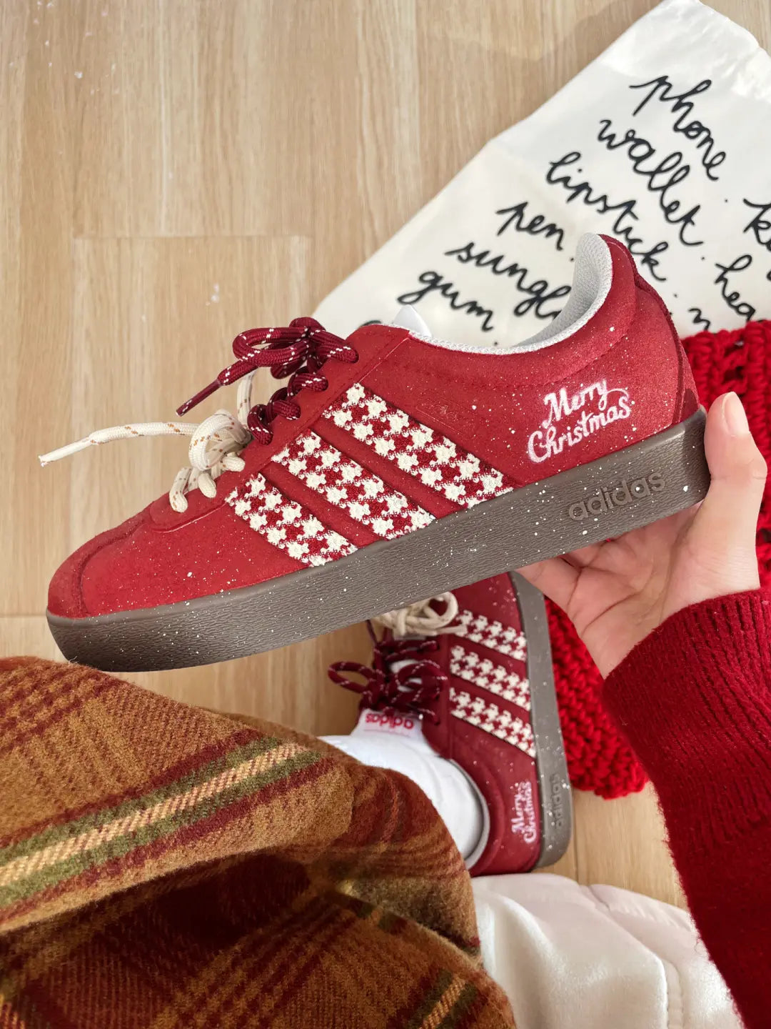 [Custom Houndstooth] VL COURT 2.0 Low Top Skate Shoes Unisex Christmas Collection