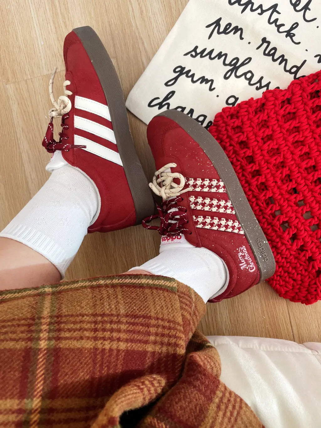 [Custom Houndstooth] VL COURT 2.0 Low Top Skate Shoes Unisex Christmas Collection