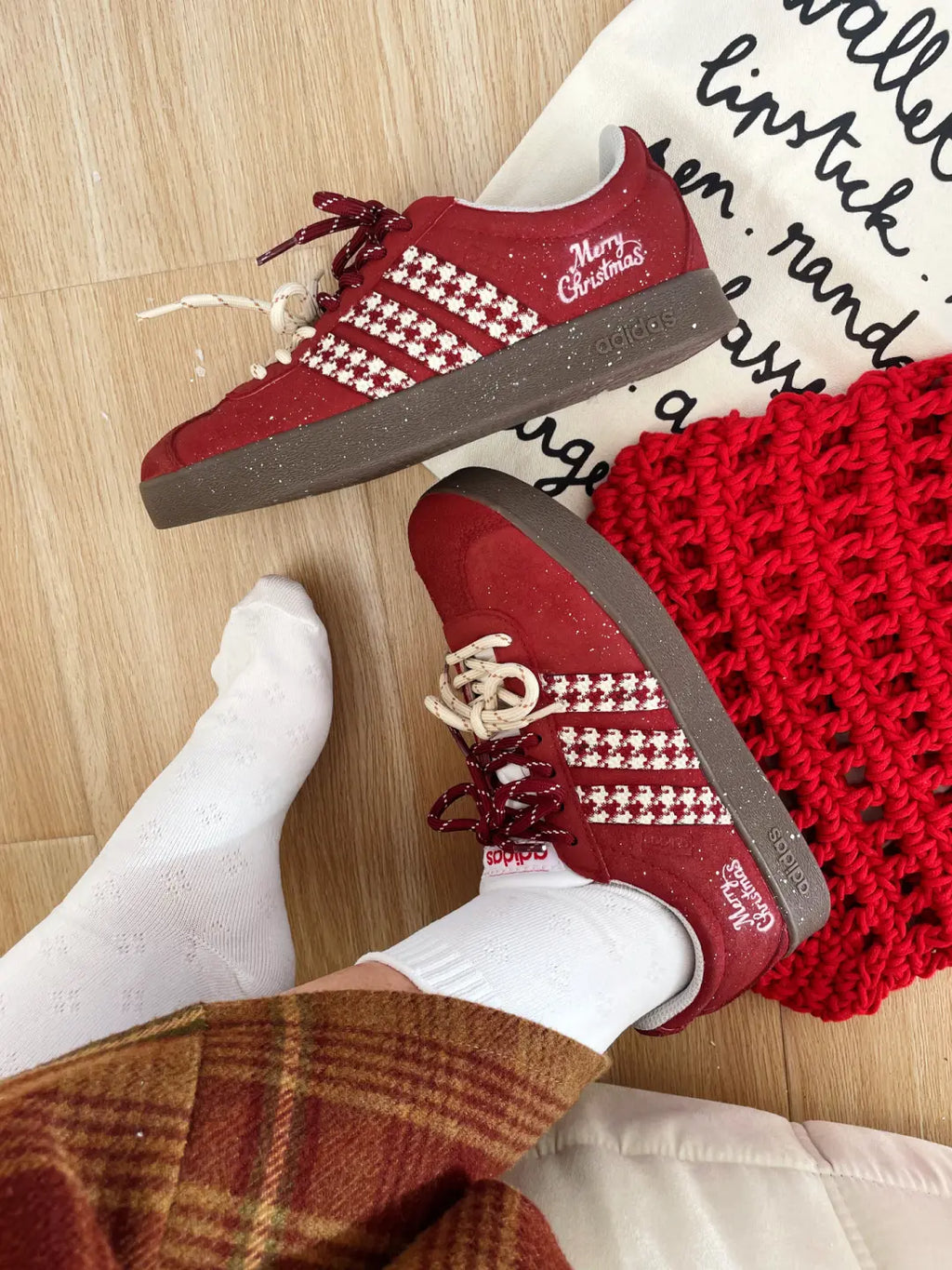 [Custom Houndstooth] VL COURT 2.0 Low Top Skate Shoes Unisex Christmas Collection