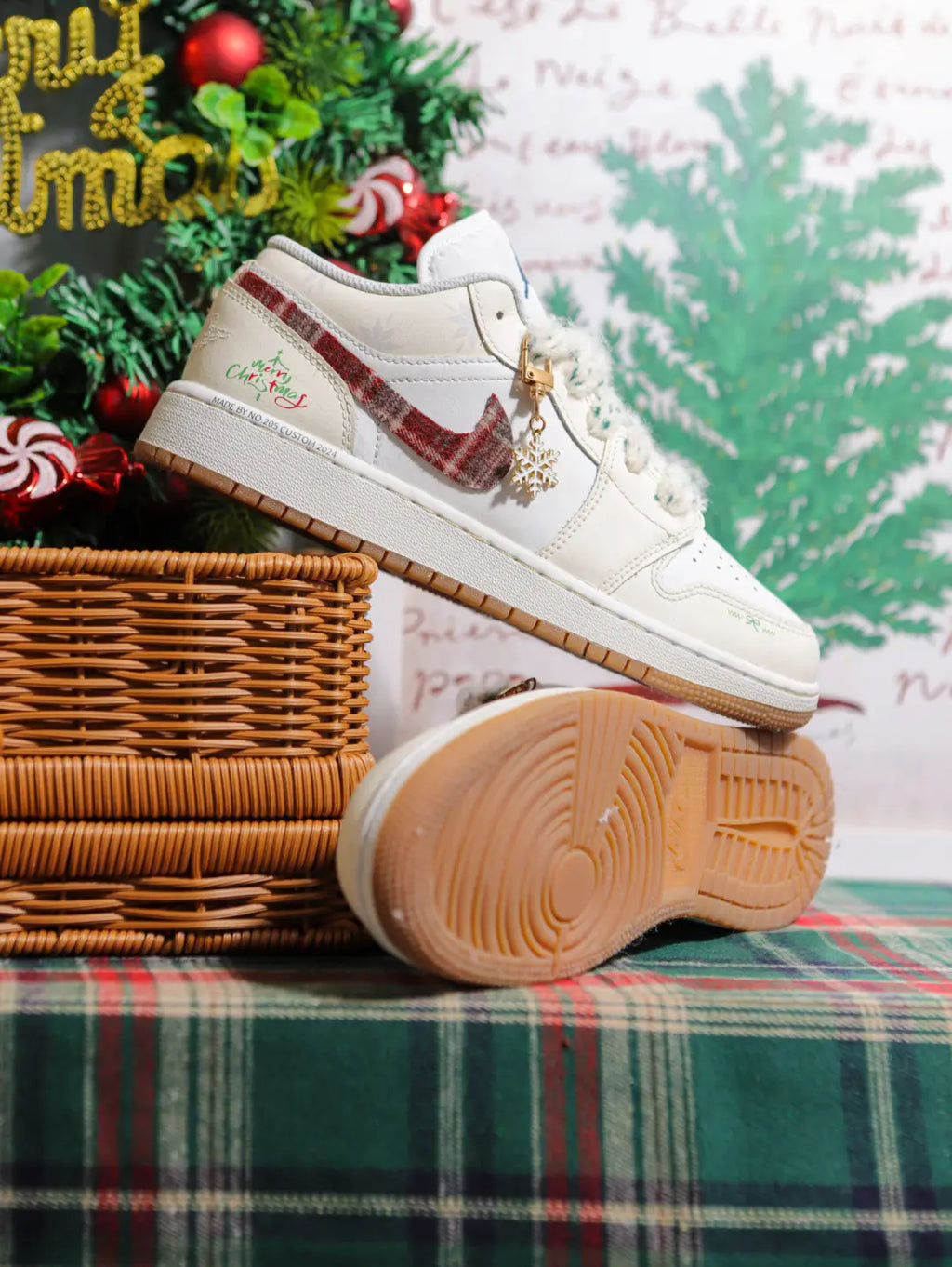 [Custom Winter Melody] Jordan Air Jordan 1 Low Top Unisex Skateboarding Shoes