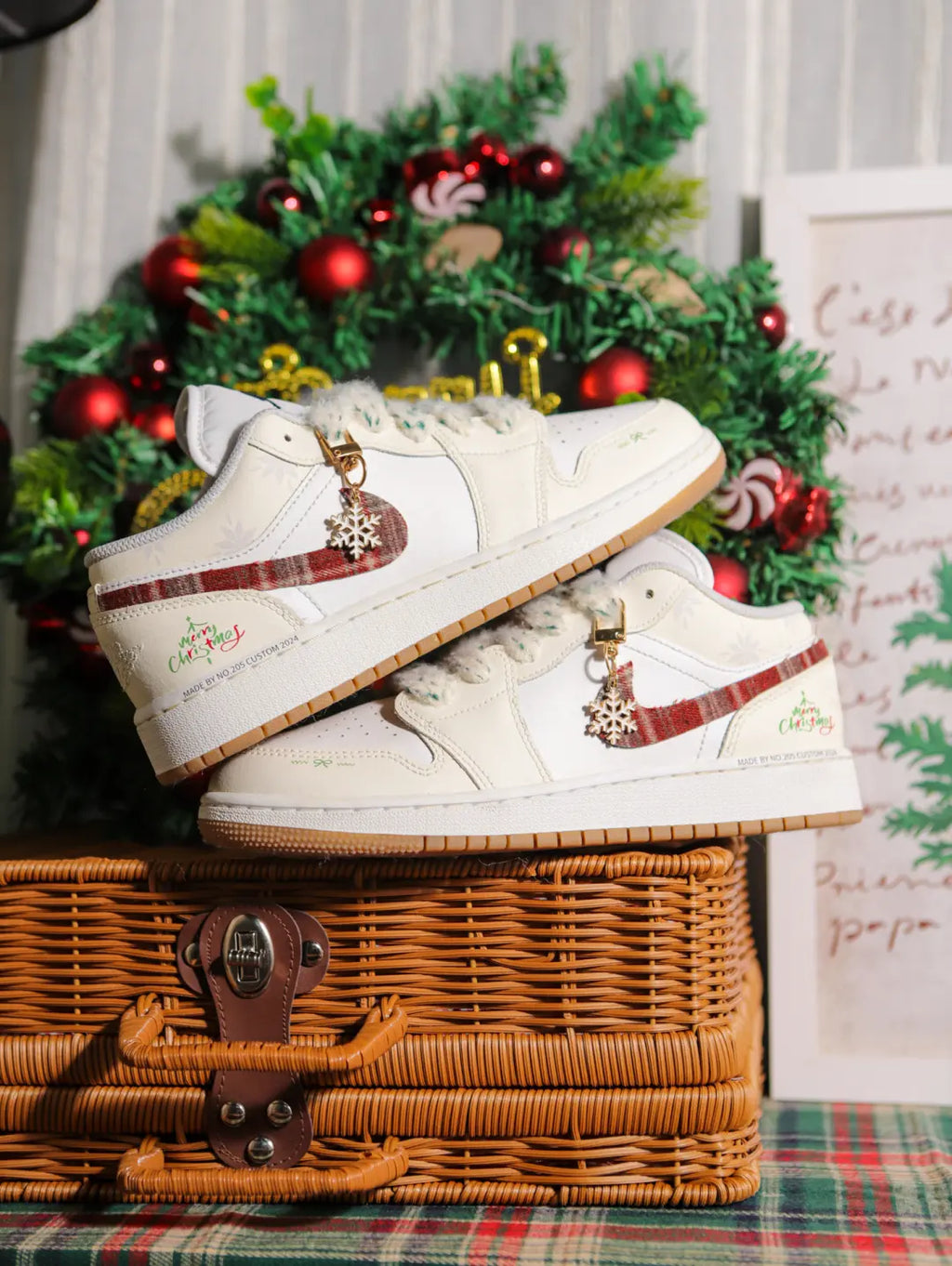 [Custom Winter Melody] Jordan Air Jordan 1 Low Top Unisex Skateboarding Shoes