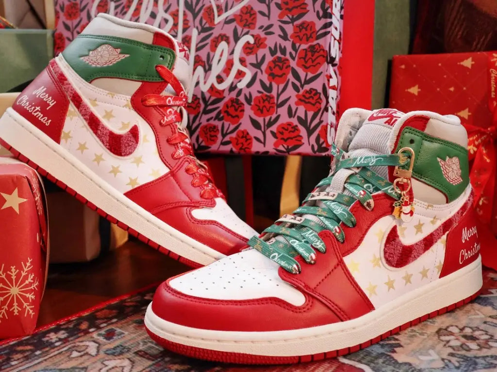 [Custom Christmas Star] Air Jordan 1 High Top Unisex Skateboarding Shoes