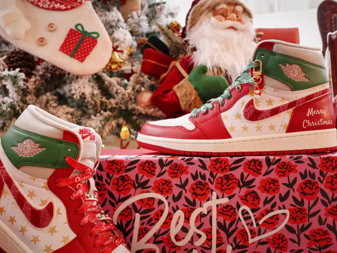 [Custom Christmas Star] Air Jordan 1 High Top Unisex Skateboarding Shoes
