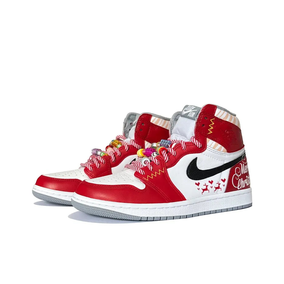 [Custom Christmas Overture] Air Jordan 1 High Top Unisex Skateboarding Shoes