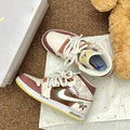 [Custom Winter Wish] Air Jordan 1 Mid - Top Skateboarding Shoes Unisex