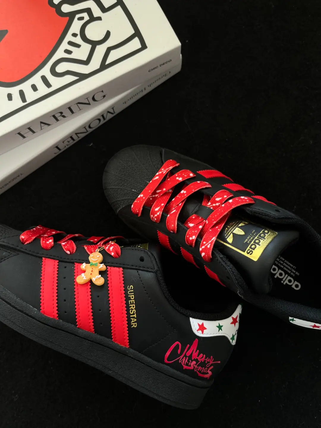 [Custom Gingerbread Stroll] originals SUPERSTAR Low Top Unisex Skate Shoes Christmas Collection
