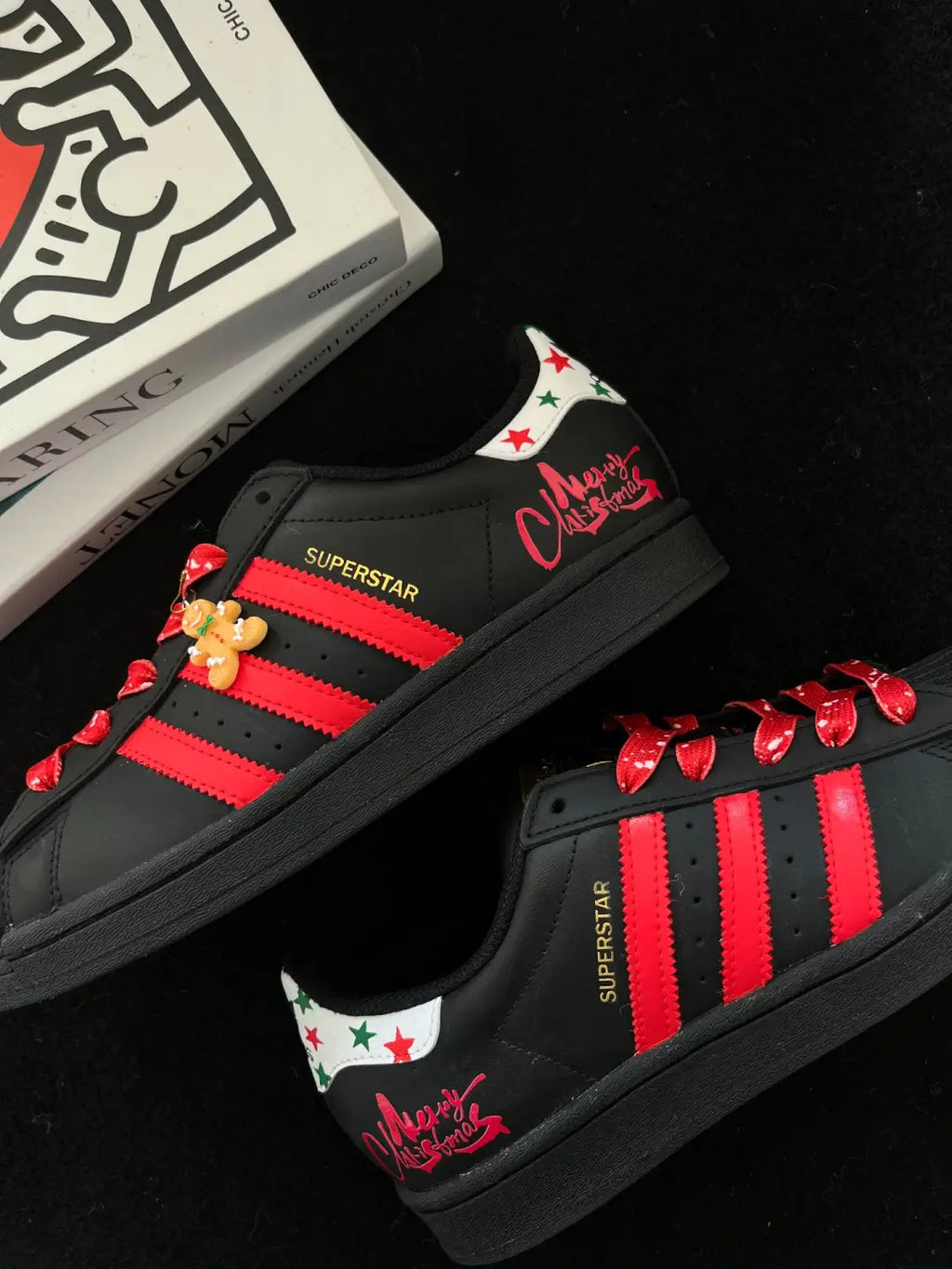 [Custom Gingerbread Stroll] originals SUPERSTAR Low Top Unisex Skate Shoes Christmas Collection