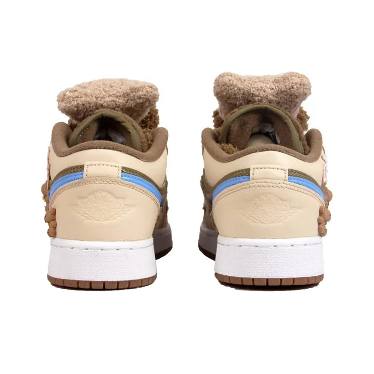 [Custom Adorable Bear] Jordan Air Jordan 1 Low Top Unisex Skateboarding Shoes