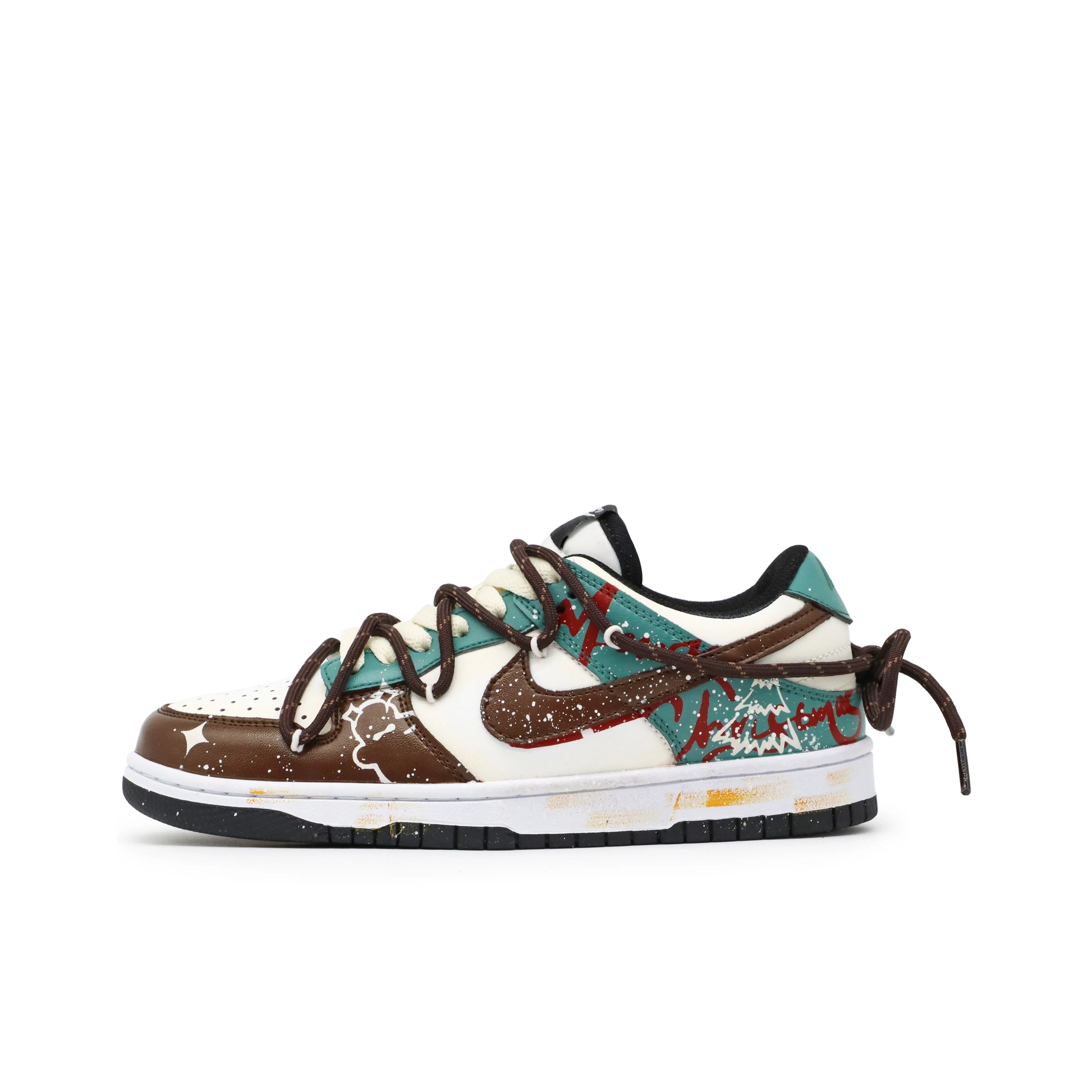 [Custom Gingerbread] Dunk Skateboarding Shoes Unisex Low-top