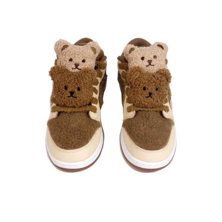 [Custom Adorable Bear] Jordan Air Jordan 1 Low Top Unisex Skateboarding Shoes