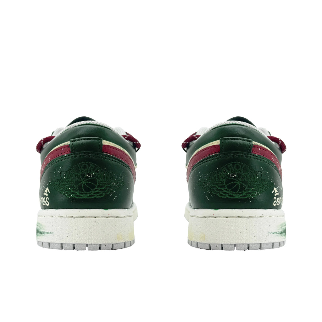 [Custom Christmas Rhythm] Jordan Air Jordan 1 Low Top Unisex Skateboarding Shoes
