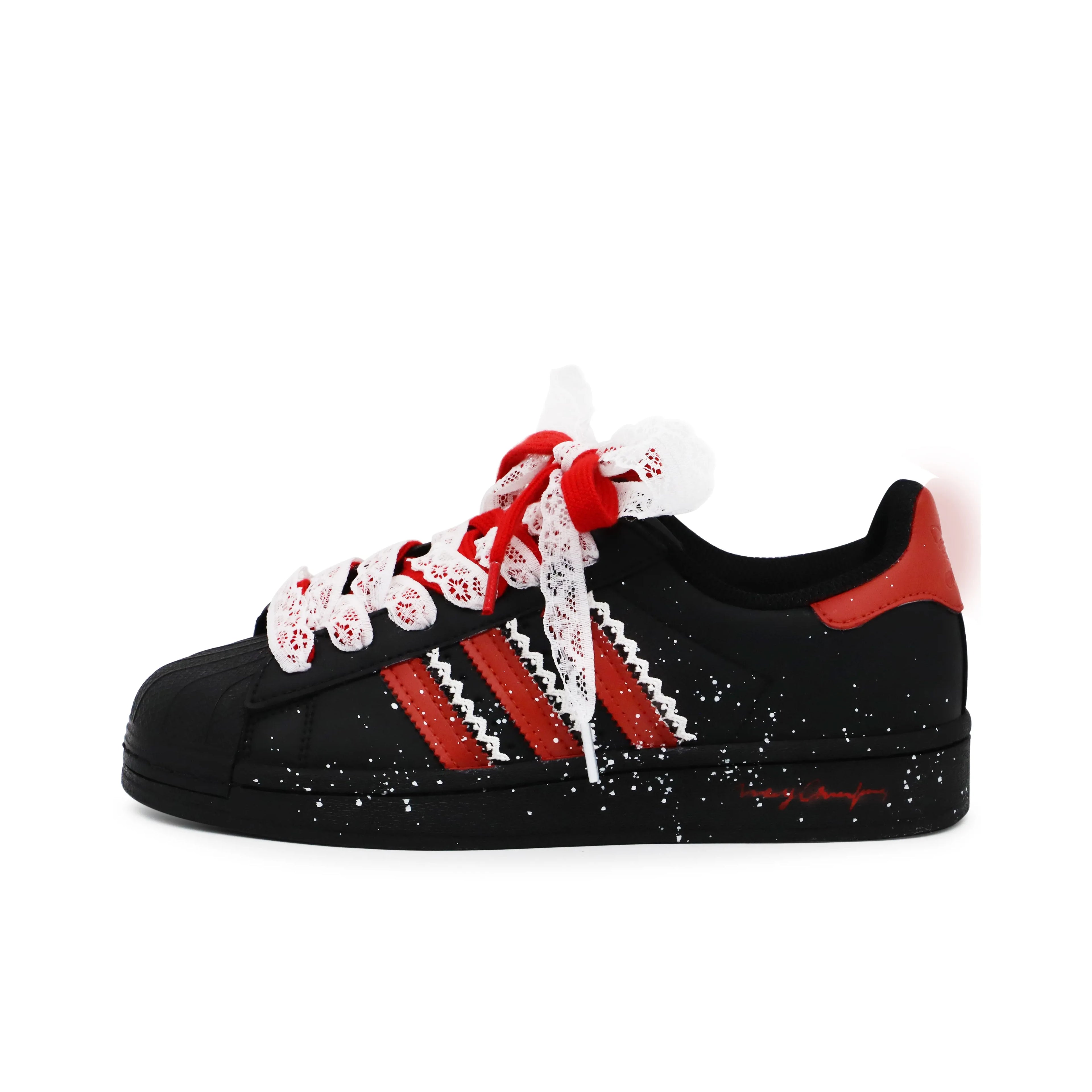 [Custom Crimson Ballet-inspired] originals SUPERSTAR Low Top Unisex Skate Shoes Christmas Collection