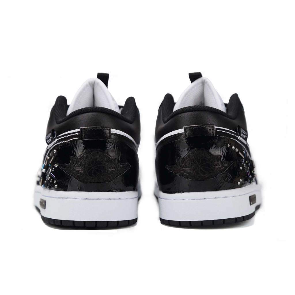 [Custom Sparkling Starlight] Jordan Air Jordan 1 Low Top Unisex Skateboarding Shoes