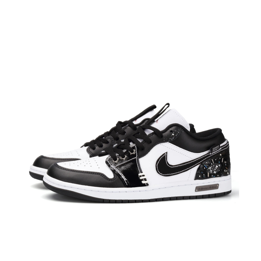 [Custom Sparkling Starlight] Jordan Air Jordan 1 Low Top Unisex Skateboarding Shoes