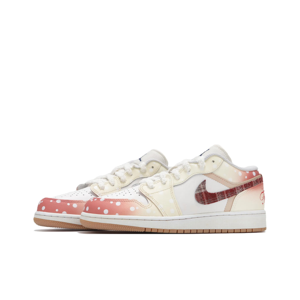 [Custom Gradient Polka Dots] Jordan Air Jordan 1 Low Top Unisex Skateboarding Shoes