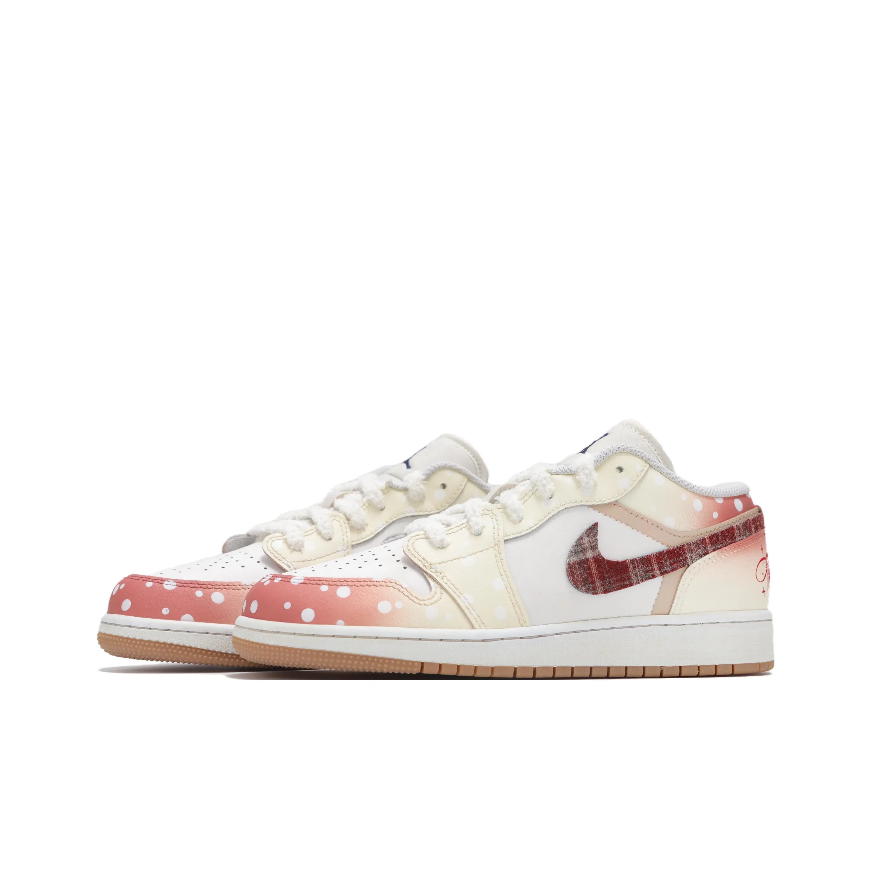 [Custom Gradient Polka Dots] Jordan Air Jordan 1 Low Top Unisex Skateboarding Shoes