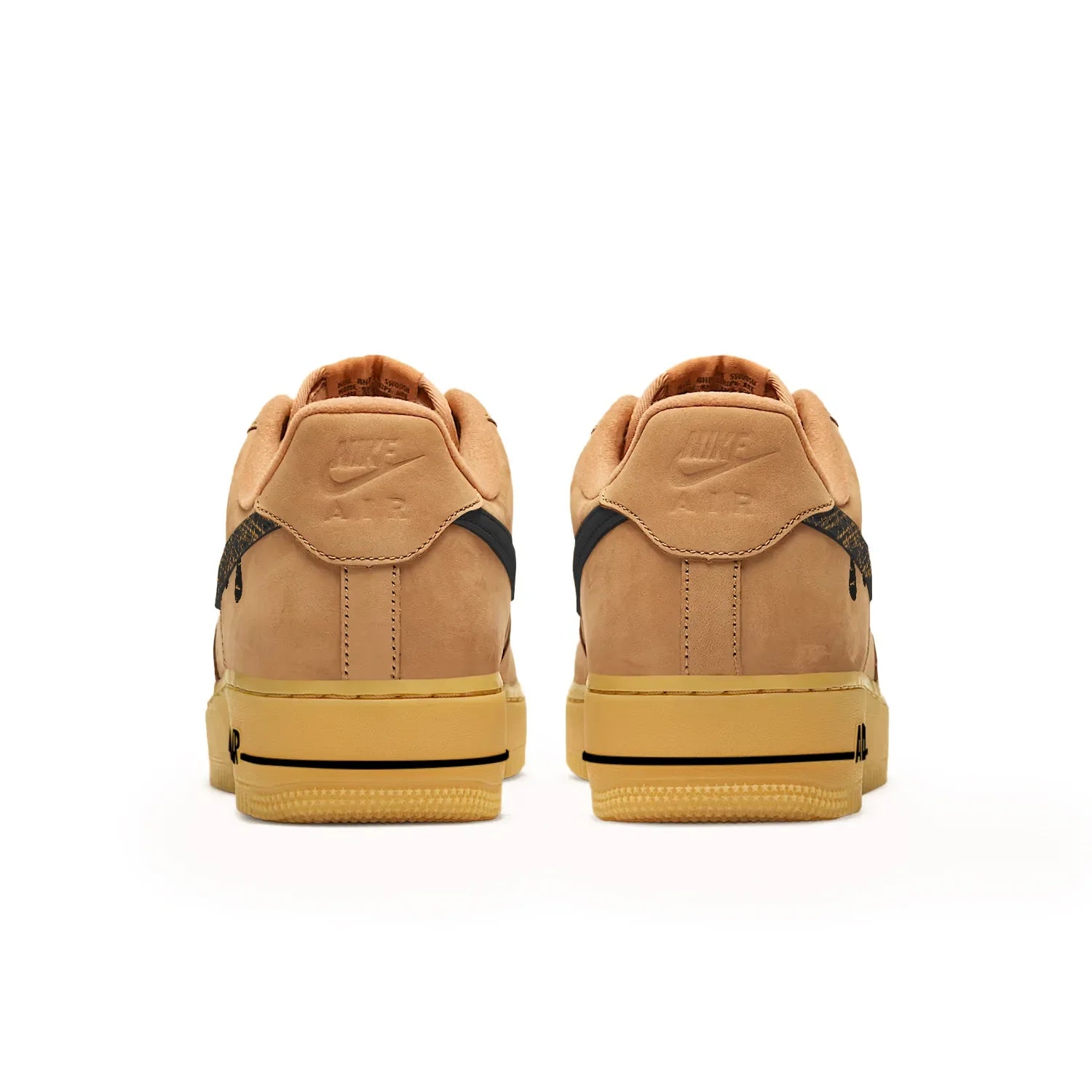 [Customized Golden Wheat Waves] Air Force 1 Low-top Shoes Unisex Sneakers Brown