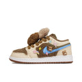 [Custom Adorable Bear] Jordan Air Jordan 1 Low Top Unisex Skateboarding Shoes
