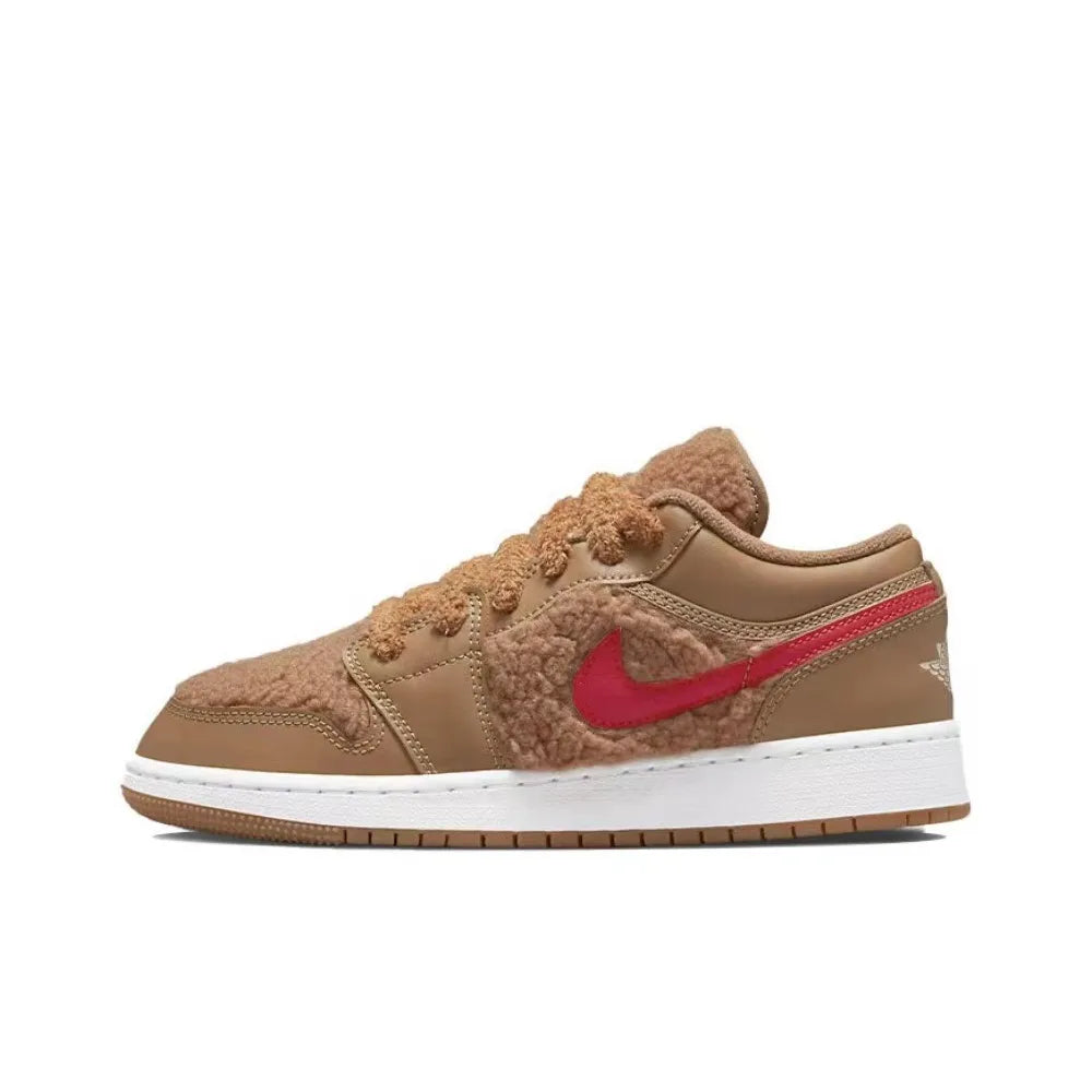 [Custom Adorable Bear] Jordan Air Jordan 1 Low Top Unisex Skateboarding Shoes